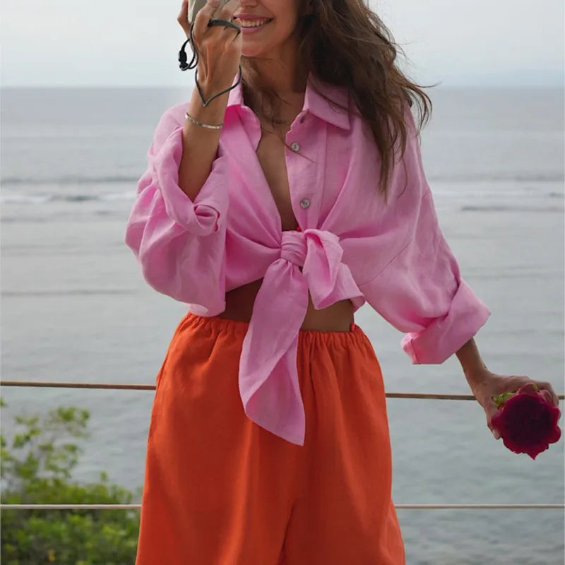 Linen Shirt Long Sleeve Elegant