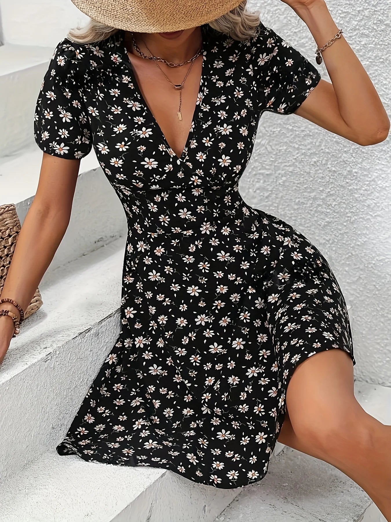 Elegant Floral Printed Dress
