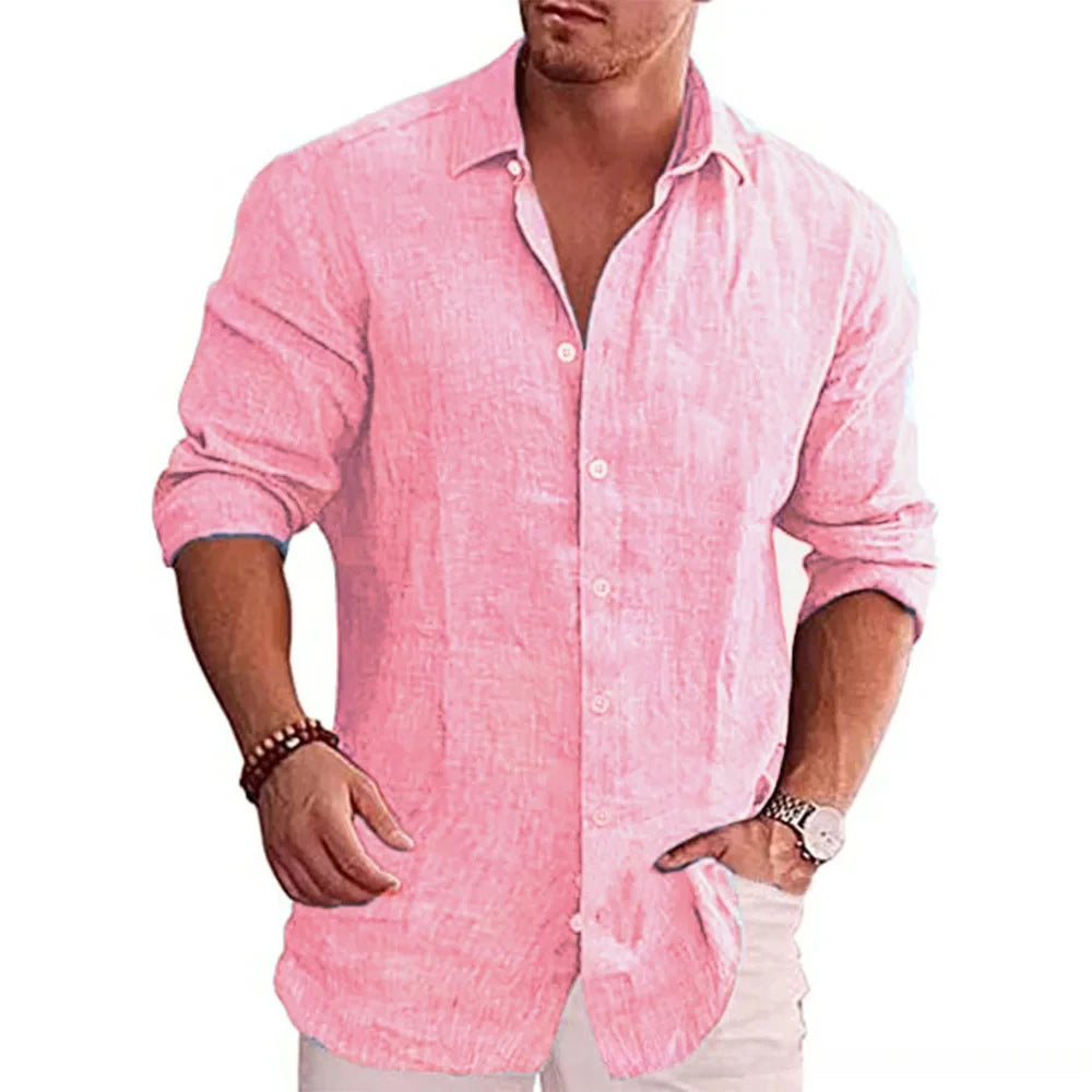 Cotton Linen  Long Sleeve Shirt