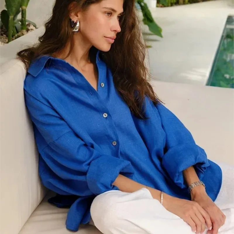 Linen Shirt Long Sleeve Elegant