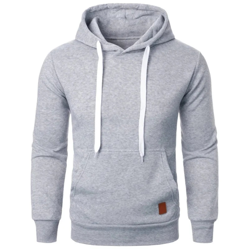 Mens Casual Hooded Collar Drawstring