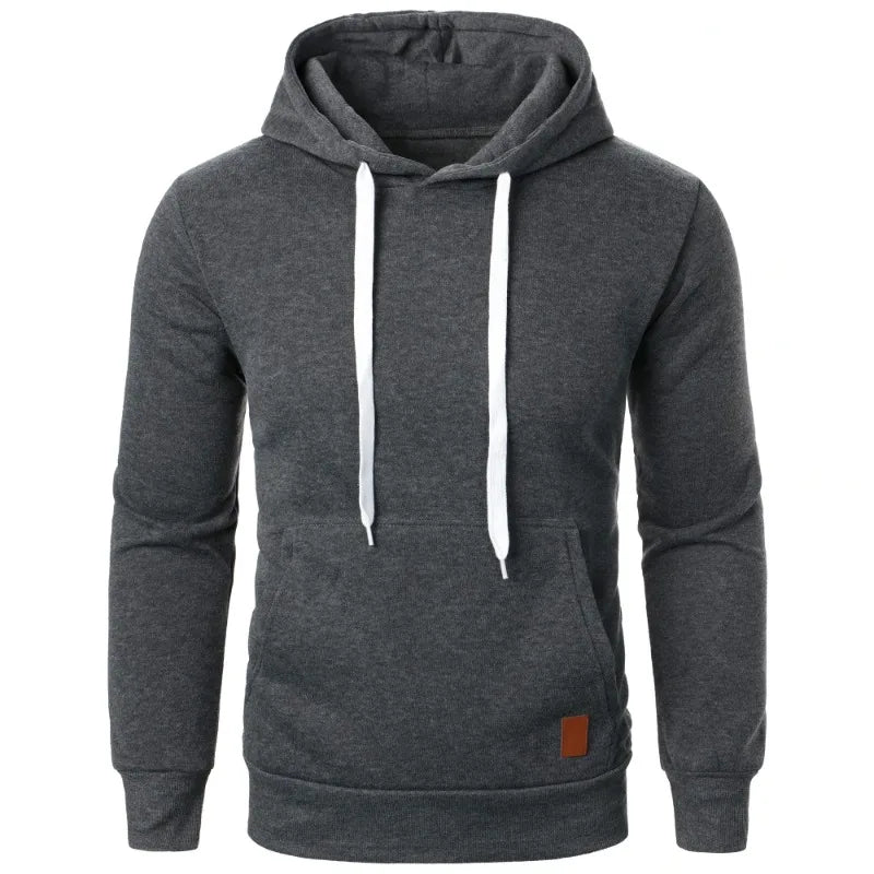Mens Casual Hooded Collar Drawstring