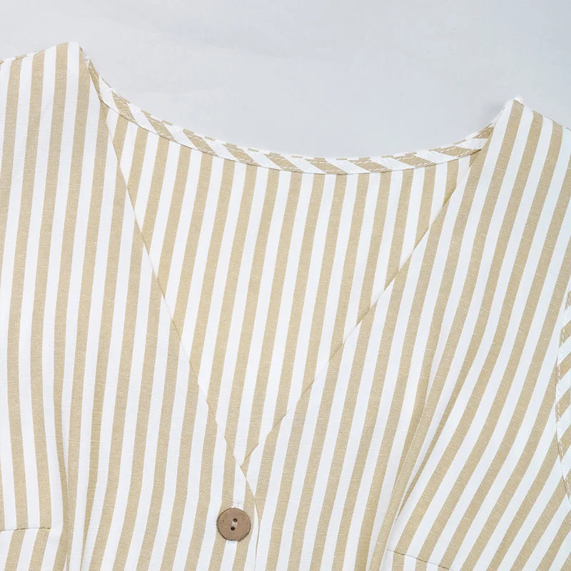 Striped simple casual one-piece shorts