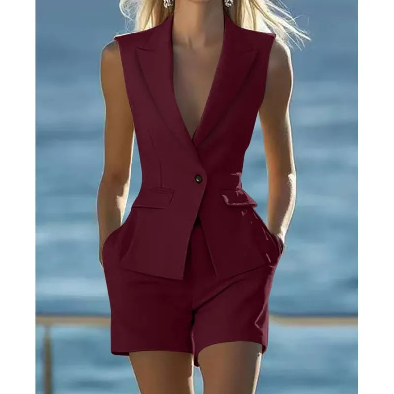Suit Vest Shorts Pants