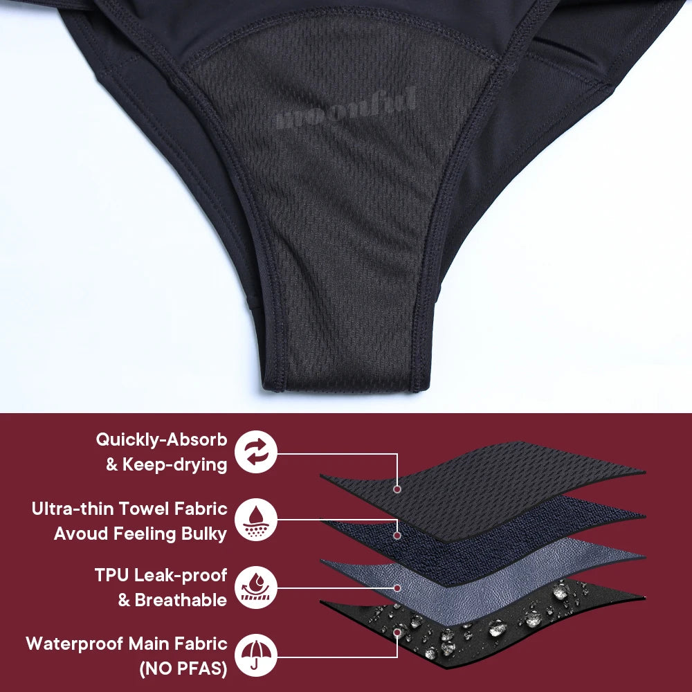 Menstrual Swimsuit Dress for Pool Girl Solid Strapped Period