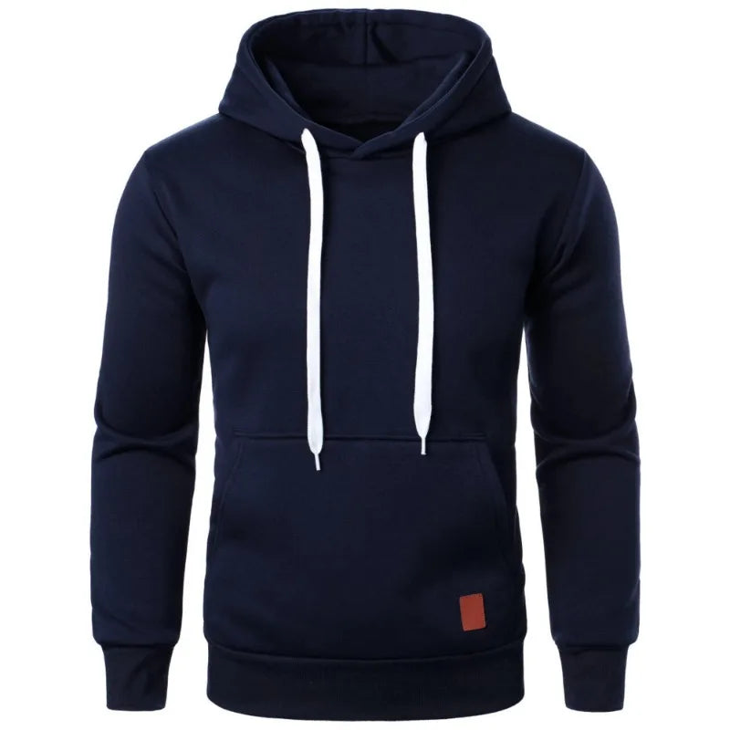 Mens Casual Hooded Collar Drawstring