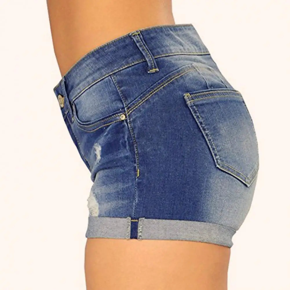 Jeans Ripped Mid Wais