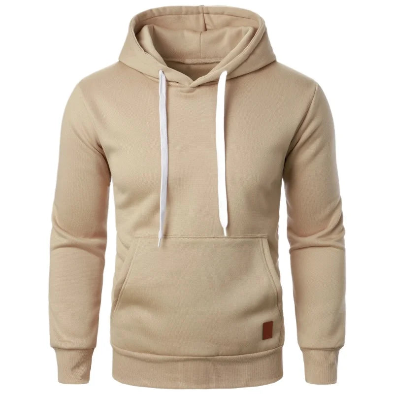 Mens Casual Hooded Collar Drawstring