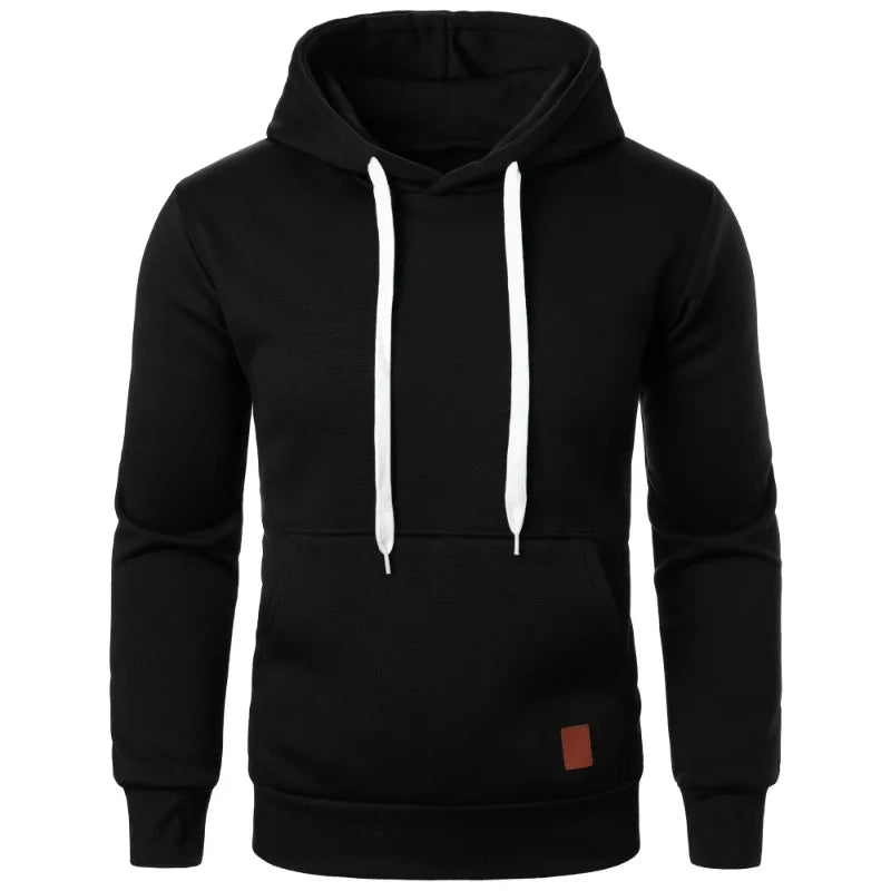 Mens Casual Hooded Collar Drawstring