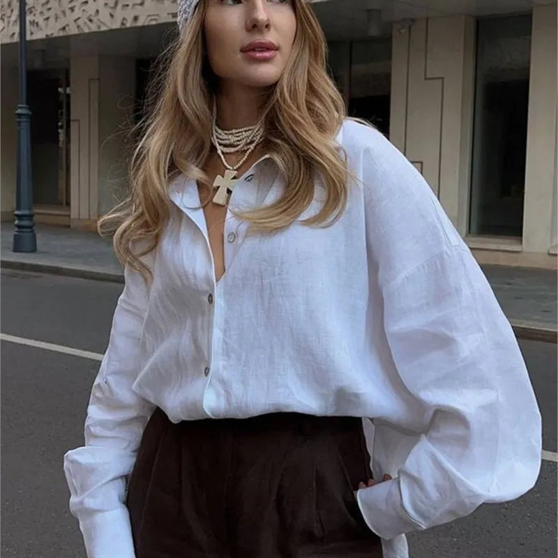 Linen Shirt Long Sleeve Elegant