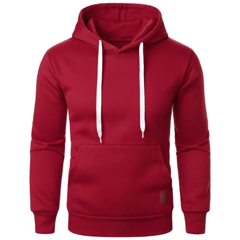 Mens Casual Hooded Collar Drawstring