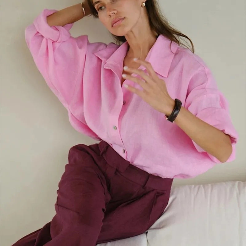 Linen Shirt Long Sleeve Elegant