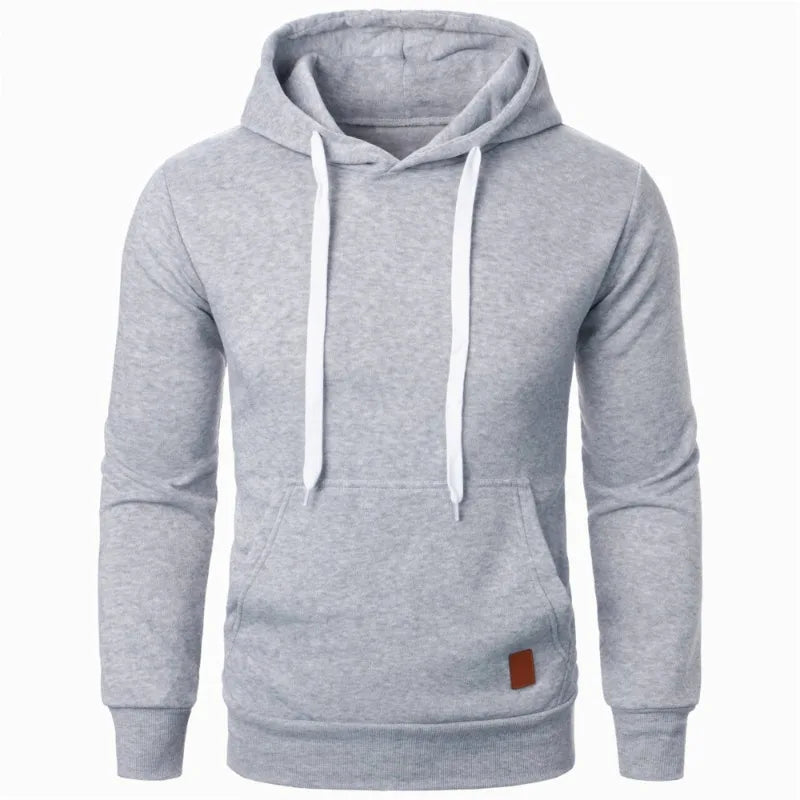 Mens Casual Hooded Collar Drawstring