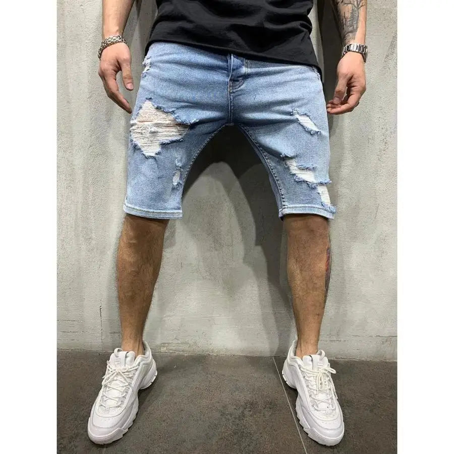 Ripped tassel denim shorts