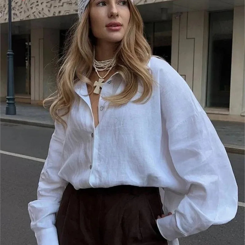 Linen Shirt Long Sleeve Elegant
