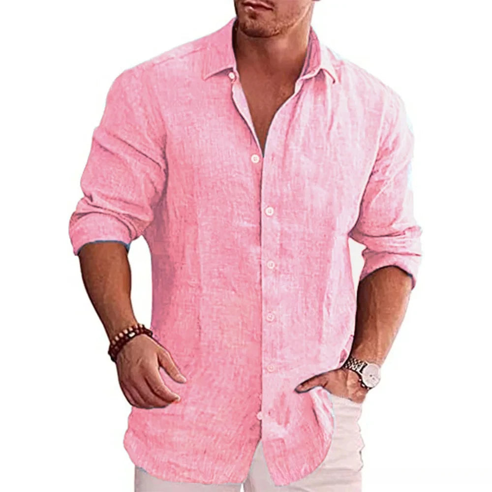 Cotton Linen  Long Sleeve Shirt