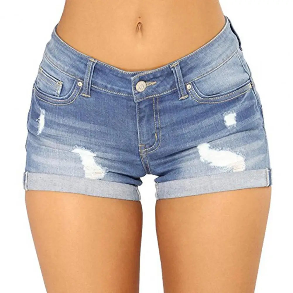 Jeans Ripped Mid Wais